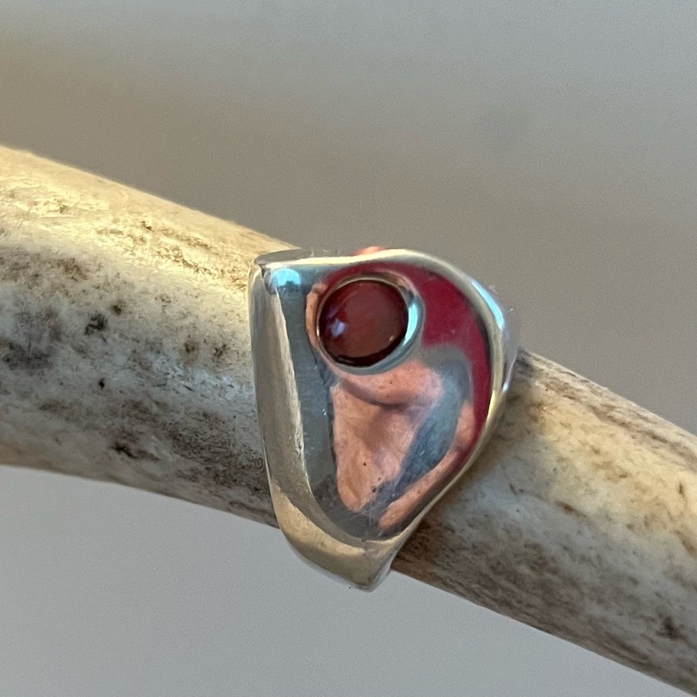 Sterling Silver/ Cat Eye Stone Ring - image 4